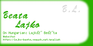 beata lajko business card